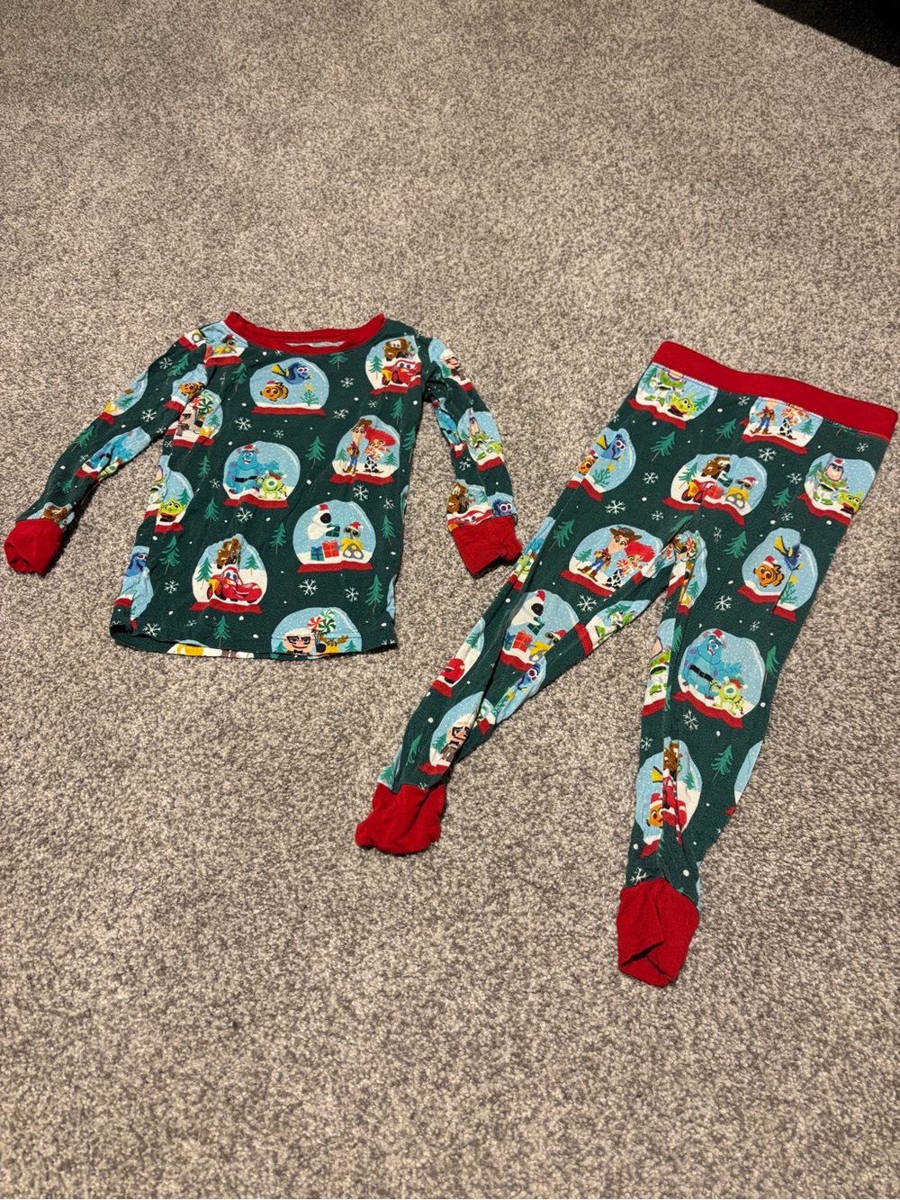 Little Sleepies Disney Pixar Toddler Pajama Set with Red Trim (18-24 mo)